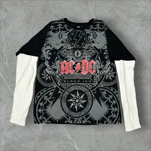 ACDC Black Ice AOP Thermal Rockwear 2009 Y2K Size XL Longsleeve Shirt - Picture 1 of 8