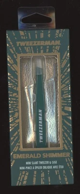 2022 Tweezerman 4297 изумрудное мерцание зеленый мини наклон пинцет с золотой чехол! - Изображение 1 из 3