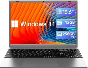 Win11 Laptop, 15.6 Inch 12GB RAM 256GB SSD Quad-Core N4120 Laptop Computer - Picture 1 of 4