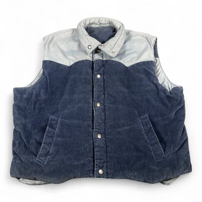 Chaleco Western Vintage Adulto EXTRA GRANDE Azul Sigallo Puffer Pana Reverso Años 80 Foto 1 de 4