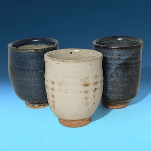 Cerámica esmaltada vintage auténtica de gres Warren MacKenzie Yunomi ~ 2 estampados - Imagen 1 de 19