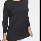 Athleta Shirt Womens Xs Nirvana Twist Front Clarity Sweatshirt Black Long Sleeve