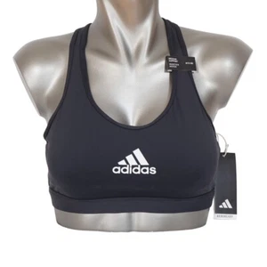 Adidas PowerReact Biustonosz sportowy Top Medium Support Cup D-DD carbon white NOWY - Zdjęcie 1 z 2