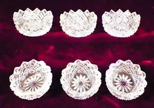 6 Westmoreland English Hobnail Open Salts Toy Condiment Set Clear Glass - Picture 1 of 4