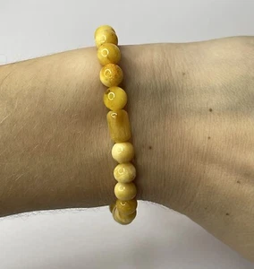 Natural Yellow Butterscotch AMBER Bracelet.Round Shape Amber Bracelet. - Picture 1 of 13