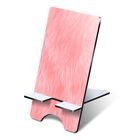 1x 3mm MDF Phone Stand Pink Fluffy Hair Rug Fabric Effect #14641