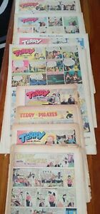 Lot of 46 One Page TERRY & the PIRATES Sunday Color Comic Strips from 1934-1941