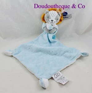 Doudou mouchoir lion MOTS D'ENFANTS bleu argenté 19 cm NEUF (CEMO) - Bild 1 von 3