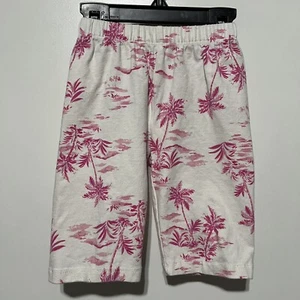 Gap Kids Girls Pants W/ All Over Palm Tree Print in White/Pink - Picture 1 of 8