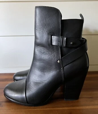 Botines de cuero negro Rag & Bone Harrow para mujer talla 37,5 EE. UU. 7,5 Foto 1 de 4