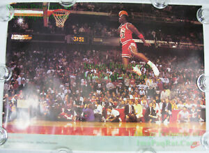 NITF! Vintage ☆ Nike Basketball Poster ☆ Michael Jordan MVP Slam Dunk BIG PICS