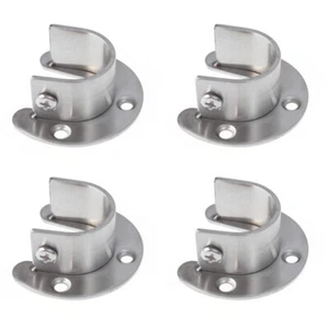 4 Stück Edelstahl Gardinenstange Sitz U-Form Stange Aufhängewinkel - Bild 1 von 11