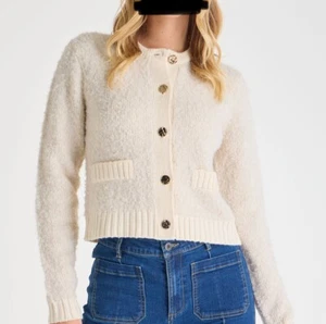 Boucle cardigan cream new size M approx 16 - Picture 1 of 3