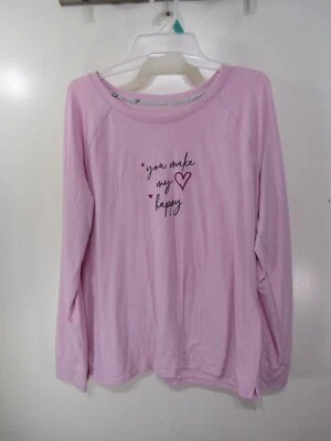 Top de pijama Sonoma para mujer talla L rosa manga larga YOU MAKE MY HEART HAPPY Foto 1 de 4