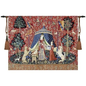 Lady and the Unicorn Woven Jacquard Tapestry Wall Hanging Belgium Tapestry - Picture 1 of 12