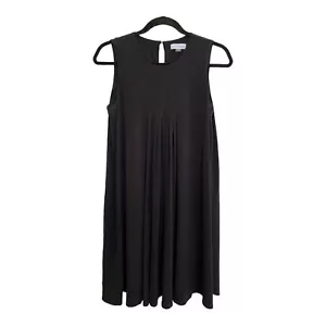 Calvin Klein Black Jersey Knit Sleeveless Dress Size 8 Pleating EUC - Picture 1 of 4