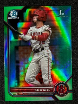 Zach Neto 2022 Bowman Draft 1st Chrome Green Refractor 99/99 ANGELS #BDC-18 - Image 1 of 2