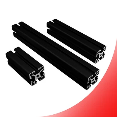 ALU Profil Aluprofil 40x40 Nut 8 Aluminium Systemprofil Typ I 100-2000mm schwarz - Bild 1 von 4