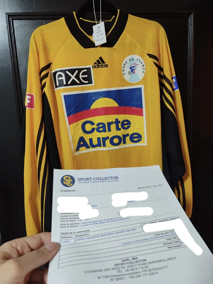 Maillot Porté Coupe De France shérif OUDJANI Wasquehal V Valenciennes 23/01/1999 - Photo 1/4