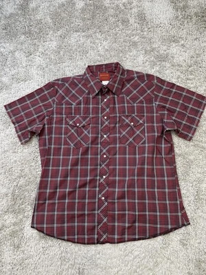Camisa Rustler Para Hombres XL Roja Negra Cuadros Perla Occidental A Presión X-COLA LARGA Yugo Foto 1 de 4