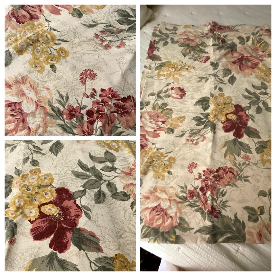 DE COLECCIÓN AÑOS 90 BOHEMIO JACOBEO FLORAL CEPILLADO GRUESO ALGODÓN SÁBANA PLANA TALLA REINA Foto 1 de 4