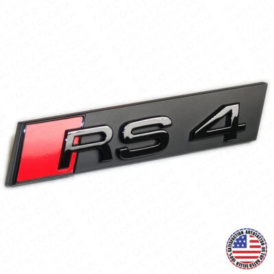 Parachoques delantero Audi RS4 radiador letras emblema insignia logotipo deportivo negro Foto 1 de 4