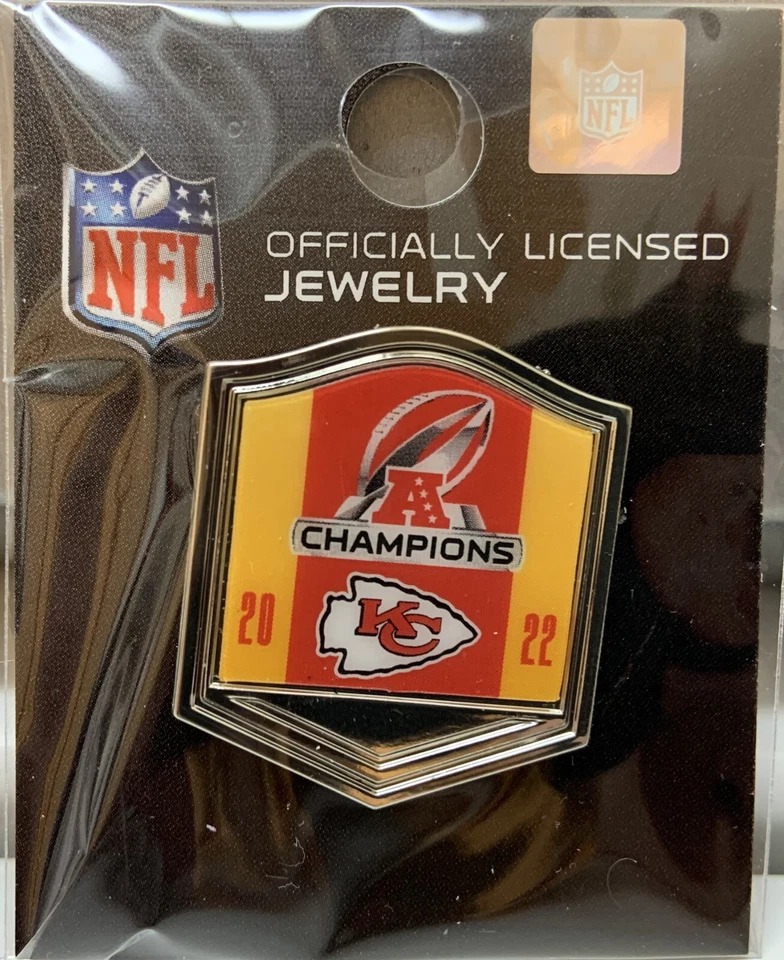 KANSAS CITY CHIEFS 2022 AFC CHAMPIONS SOLAPA COLECCIONISTA PIN WINCRAFT Foto 1 de 1