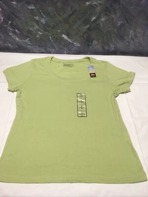 NWT Kmart Women’s Scoop Neck Route 66 Ribbed T-Shirt L (Lime Green )#c5 - Image 1 of 4