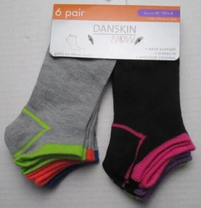New Girls Shoe Size 10 1/2 - 4 Danskin Now No Show Socks 6 Pairs - Picture 1 of 2