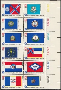 US 1633-1682 State Flags 13c plate block 12 UR #36782 MNH 1976 - Picture 1 of 1