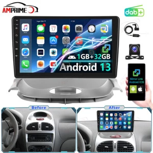 DAB+ Android 13 Autoradio GPS 32G Für Peugeot 206 2004-2008/Citroen C2 2006-2013 - Bild 1 von 20