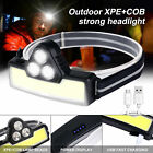 Head Torch LED COB Headlamp Waterproof Strip Work Light Rechargeable Headlight