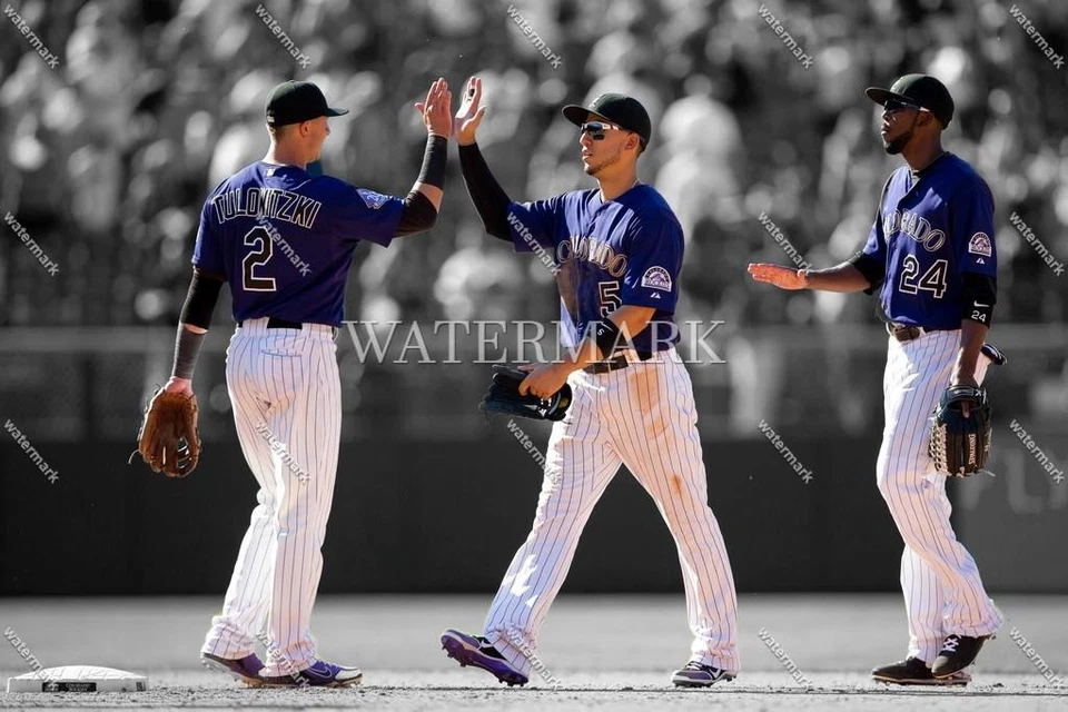 Foto foco DF391 Troy.T-Carlos.G-Dexter Fowler Colorado 8x10 11x14 16x20 Foto 1 de 1