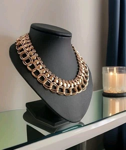 KETTE  Statement Collier  Kragen goldfarben Strass  Glieder Modeschmuck - Bild 1 von 4
