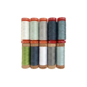 Aurifil Thread Cotton 10 SMALL SPOOLS Burrows & Boughs by Jen 12wt 50wt 80wt - Picture 1 of 2