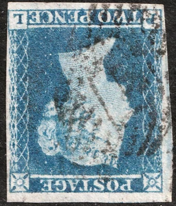 1841 ES14a SG14 2d PLACA AZUL 4 VARIEDAD MARCA DE AGUA INVERTIDA (PL) CAT 750€ - Imagen 1 de 3