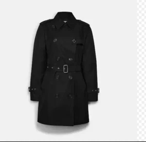 NWT Coach Black Trench Coat XS (Retail $595) - Picture 1 of 1