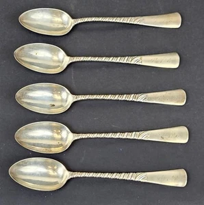 5 - 1885 Colonial Gorham Sterling Silver 925 Victorian Twist Spoons 102g ~ T232E - Picture 1 of 8