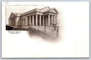 Postkarte Burlington Station Omaha Nebraska Depot Burlington Route - Bild 1 von 2
