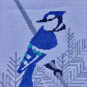 Blue Jay Bird - Hand Painted Needlepoint Canvas - Picture 1 of 1