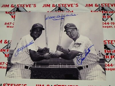 BILLY WILLIAMS & RON SANTO SIGNED 16X20 W/ INSCRIPTION - JSA COA - CHICAGO CUBS - Image 1 of 4