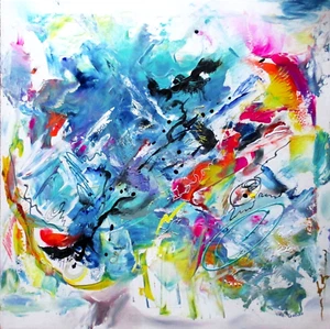 Transformation 30 x 30" Large Original Painting Abstract on Canvas - Picture 1 of 7