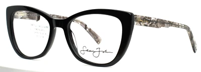 SEAN JOHN SJLO6020 001 Black Womens Semi Cat Eye Full Rim Eyeglasses 55-19-140 - Image 1 of 4