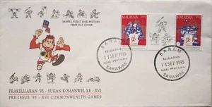 Malaysia FDC with Stamps (11.09.1995) - Pre-issue '95 of XVI Commonwealth Games - Picture 1 of 5