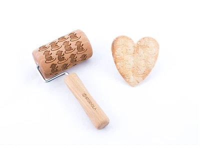 Stodola Engraved Mini Rolling Pin with MONKEY Pattern - Image 1 of 2
