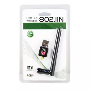 802.11n/g/b 150Mbps Mini USB WiFi Wireless Adapter Network LAN Card w/ Antenna - Picture 1 of 10