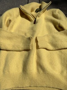 Polo Ralph Lauren Sweater Youth Small Yellow 1/4 Zip Lambs Wool Boys - Picture 1 of 6