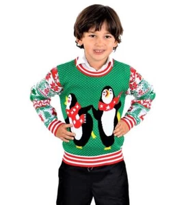 SOCAL LOOK Kids Ugly Christmas Sweater - Funny Holiday Pullover for Boys & Girls - Picture 1 of 12