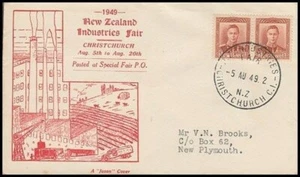NEW ZEALAND 1949 INDUSTRIES FAIR CHRISTCHURCH COVER (ID:10/D35506) - Picture 1 of 1
