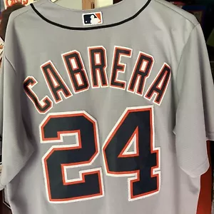 Detroit Tigers Miguel Cabrera Jersey Mens Large Gray clean Sewn Majestic - Picture 1 of 10